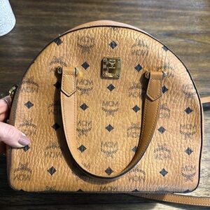 MCM Cognac Visetos Crossbody Bag
